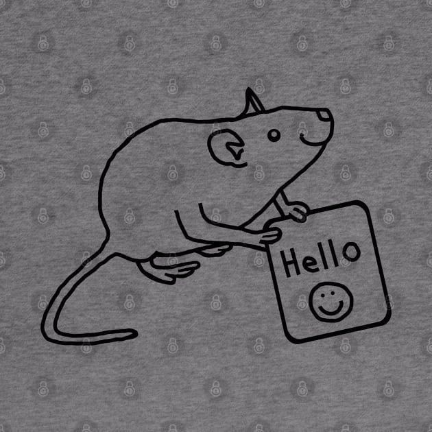 Rat says Hello Outline by ellenhenryart